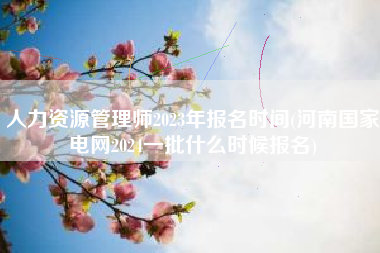 详细阅读:人力资源管理师2023年报名时间(河南国家电网2024一批什么时候报名) 人力资源管理师2023年报名时间(河南国家电网2024一批什么时候报名)