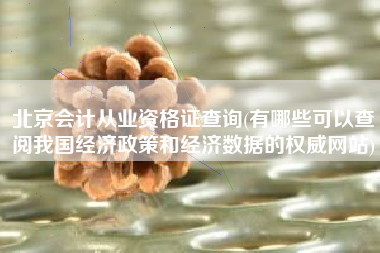 详细阅读:北京会计从业资格证查询(有哪些可以查阅我国经济政策和经济数据的权威网站) 北京会计从业资格证查询(有哪些可以查阅我国经济政策和经济数据的权威网站)