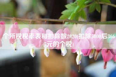 个所税税率表和扣除数2020(扣除5000后3667元的个税)