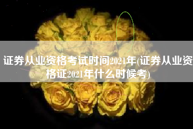 证券从业资格考试时间2021年(证券从业资格证2021年什么时候考)