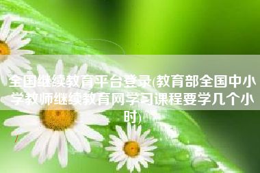 全国继续教育平台登录(教育部全国中小学教师继续教育网学习课程要学几个小时)