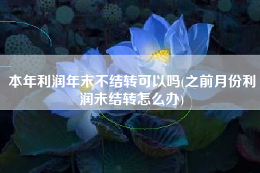 本年利润年末不结转可以吗(之前月份利润未结转怎么办)