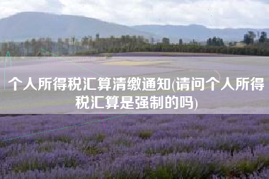 详细阅读:个人所得税汇算清缴通知(请问个人所得税汇算是强制的吗) 个人所得税汇算清缴通知(请问个人所得税汇算是强制的吗)