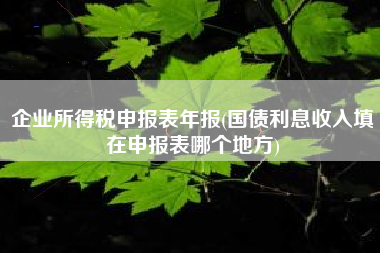 详细阅读:企业所得税申报表年报(国债利息收入填在申报表哪个地方) 企业所得税申报表年报(国债利息收入填在申报表哪个地方)
