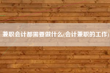 兼职会计都需要做什么(会计兼职的工作)