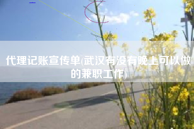 代理记账宣传单(武汉有没有晚上可以做的兼职工作)