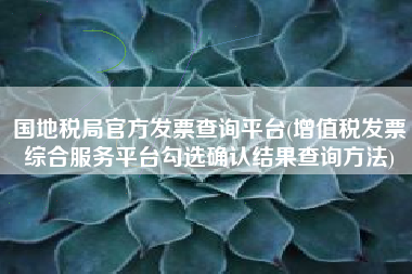 详细阅读:国地税局官方发票查询平台(增值税发票综合服务平台勾选确认结果查询方法) 国地税局官方发票查询平台(增值税发票综合服务平台勾选确认结果查询方法)