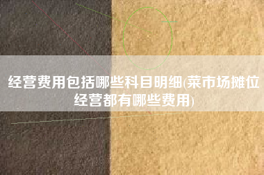 经营费用包括哪些科目明细(菜市场摊位经营都有哪些费用)