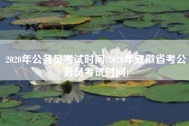 2020年公务员考试时间(2020年安徽省考公务员考试时间)