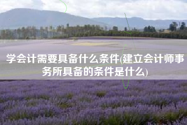 学会计需要具备什么条件(建立会计师事务所具备的条件是什么)