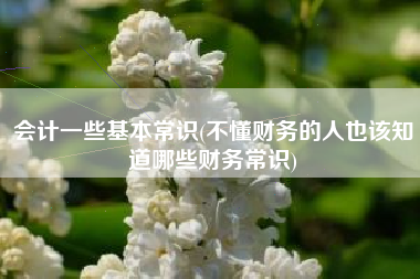 会计一些基本常识(不懂财务的人也该知道哪些财务常识)