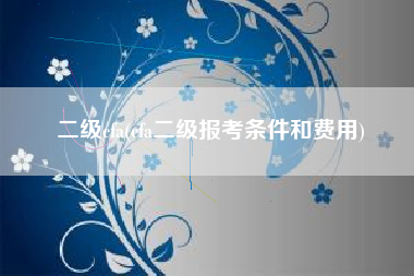 二级cfa(cfa二级报考条件和费用)