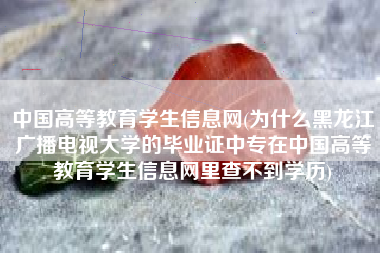 中国高等教育学生信息网(为什么黑龙江广播电视大学的毕业证中专在中国高等教育学生信息网里查不到学历)