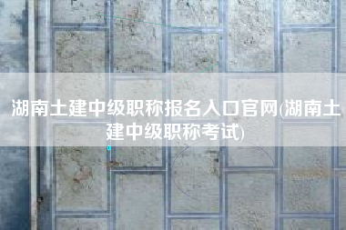 湖南土建中级职称报名入口官网(湖南土建中级职称考试)