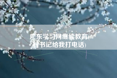 广东学习网继续教育(
村书记给我打电话)