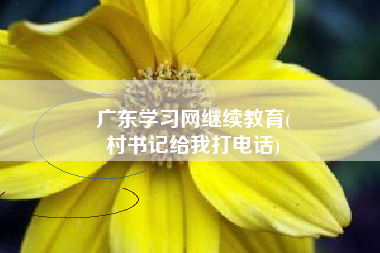 广东学习网继续教育(
村书记给我打电话)