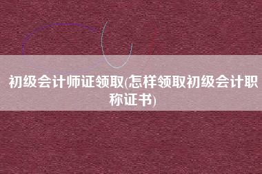 初级会计师证领取(怎样领取初级会计职称证书)