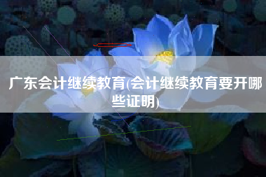 广东会计继续教育(会计继续教育要开哪些证明)
