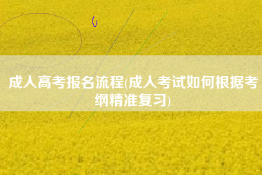 详细阅读:成人高考报名流程(成人考试如何根据考纲精准复习) 成人高考报名流程(成人考试如何根据考纲精准复习)