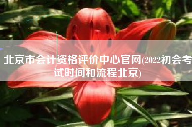北京市会计资格评价中心官网(2022初会考试时间和流程北京)