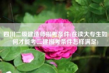四川二级建造师报考条件(在读大专生如何才能考二建报考条件怎样满足)
