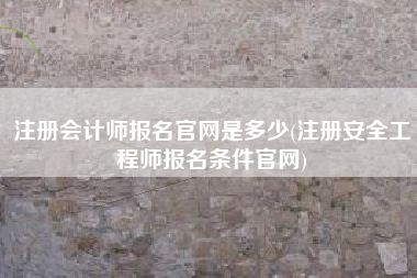 注册会计师报名官网是多少(注册安全工程师报名条件官网)