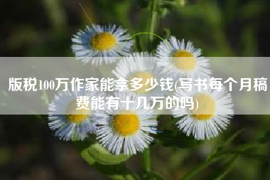 版税100万作家能拿多少钱(写书每个月稿费能有十几万的吗)