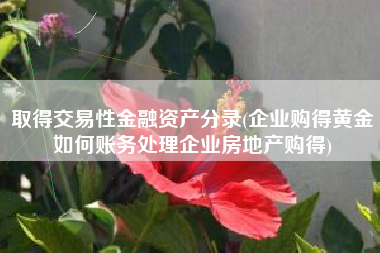 取得交易性金融资产分录(企业购得黄金如何账务处理企业房地产购得)
