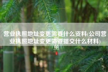 营业执照地址变更需要什么资料(公司营业执照地址变更需要提交什么材料)