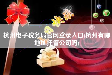 杭州电子税务局官网登录入口(杭州有哪地址托管公司吗)