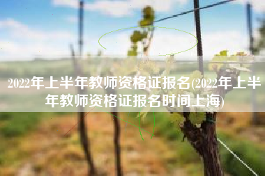2022年上半年教师资格证报名(2022年上半年教师资格证报名时间上海)