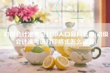 详细阅读:初级会计准考证打印入口官网云南(初级会计准考证打印格式怎么设置) 初级会计准考证打印入口官网云南(初级会计准考证打印格式怎么设置)