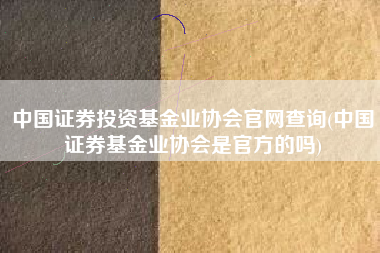 中国证券投资基金业协会官网查询(中国证券基金业协会是官方的吗)