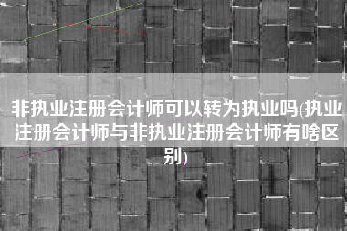 非执业注册会计师可以转为执业吗(执业注册会计师与非执业注册会计师有啥区别)