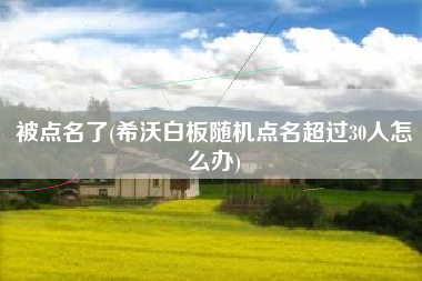 被点名了(希沃白板随机点名超过30人怎么办)