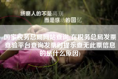 国家税务总局网站查询(在税务总局发票查验平台查询发票时提示查无此票信息的是什么原因)