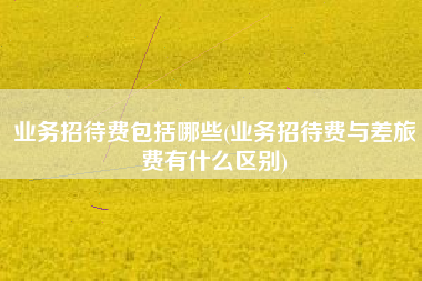 业务招待费包括哪些(业务招待费与差旅费有什么区别)