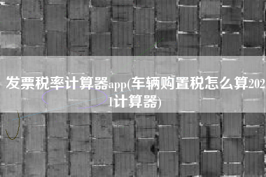 发票税率计算器app(车辆购置税怎么算2021计算器)