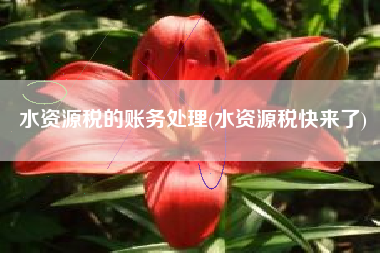 水资源税的账务处理(水资源税快来了)