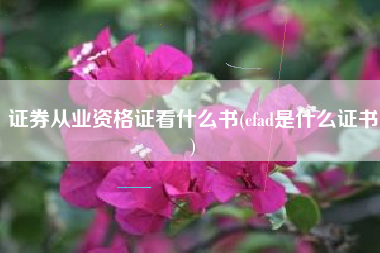 证券从业资格证看什么书(cfad是什么证书)
