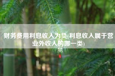 财务费用利息收入为负(利息收入属于营业外收入的哪一类)
