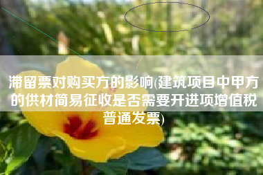 滞留票对购买方的影响(建筑项目中甲方的供材简易征收是否需要开进项增值税普通发票)