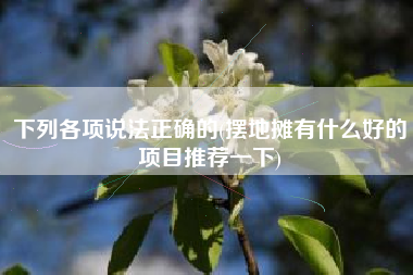 详细阅读:下列各项说法正确的(摆地摊有什么好的项目推荐一下) 下列各项说法正确的(摆地摊有什么好的项目推荐一下)