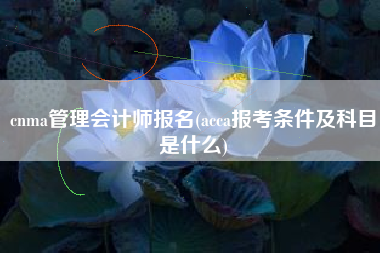 cnma管理会计师报名(acca报考条件及科目是什么)