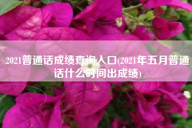 2021普通话成绩查询入口(2021年五月普通话什么时间出成绩)