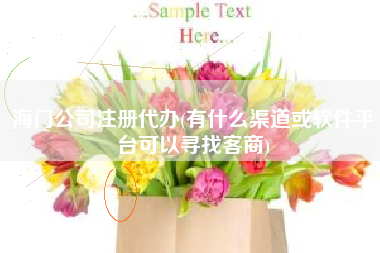海门公司注册代办(有什么渠道或软件平台可以寻找客商)