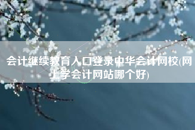 会计继续教育入口登录中华会计网校(网上学会计网站哪个好)