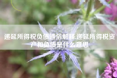 递延所得税负债通俗解释,递延所得税资产和负债是什么意思