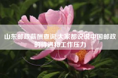 山东邮政薪酬查询,大家都说说中国邮政的待遇和工作压力