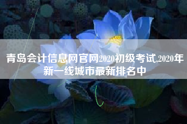 青岛会计信息网官网2020初级考试,2020年新一线城市最新排名中